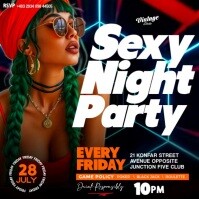 Black Maximalist 3D Jazz Night Flyer for Social Media Video Instagram Post template