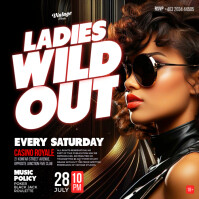 Black Maximalist 3d Ladies Night Party Event Flyer for Social Media Instagram Post template