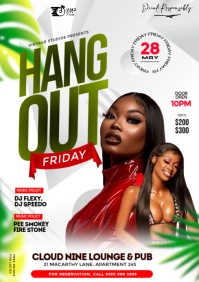 Black Maximalist 3d Ladies Night Party Event Flyer A4 template