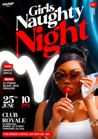Black Maximalist 3D Maximalist Naughty Night Party Club Event Flyer Poster A4 template