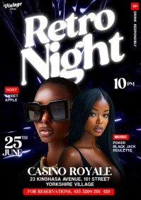 Black Maximalist 3d Maximalist Retro Party Club Event Flyer Video Poster A4 template