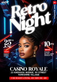 Black Maximalist 3d Maximalist Retro Party Club Event Flyer Poster A4 template