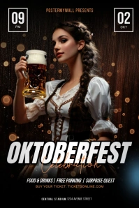 Black Maximalist 3d Oktoberfest Poster template