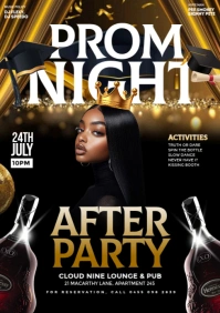 Black Maximalist 3D Prom Party Event Flyer Poster A4 template