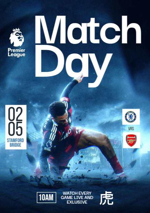 Black Maximalist 3D Soccer Match Game Day Match Design A4 template