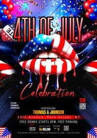 Black Maximalist 4th Of July A4 template