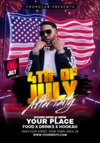 黑色 4th of July After Party A5 Template