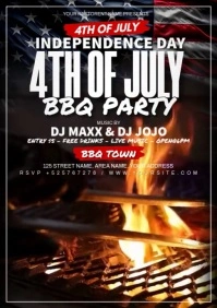 Black Maximalist 4th Of July Bbq Party  A4 template