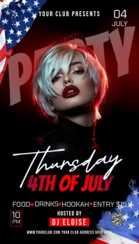 Black Maximalist 4th Of July Business Card template