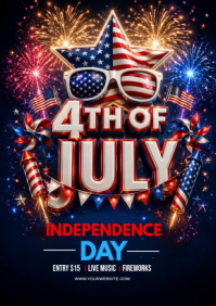 Preto 4th of July Celebration A4 Template