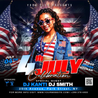 Black Maximalist 4th of July Celebration Instagram Post Video template