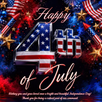 Black Maximalist 4th of July Celebration Instagram Post Video template