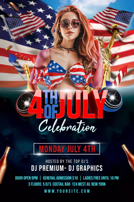Black Maximalist 4th Of July Celebration Post Poster template