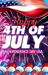 Black Maximalist 4th Of July Half Page Wide template