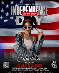 Black Maximalist 4th Of July Independence Day Instagram Portrait template
