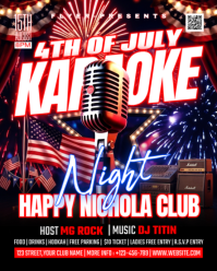 Black Maximalist 4th of July Karaoke Night Instagram Portrait template