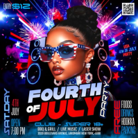 Black Maximalist 4th of July Party Instagram Post Video Квадрат (1 : 1) template