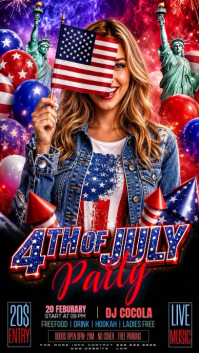 Black Maximalist 4th of July Party Instagram Story Video template