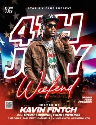 Black Maximalist 4th Of July Weekend Party  Flyer (us Letter) Pamflet (VSA Brief) template