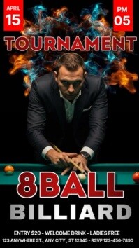 Negro 8-Ball Billiard Tournament Instagram Reel Template