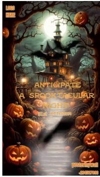 Czarny Halloween Night Digitalt display Template