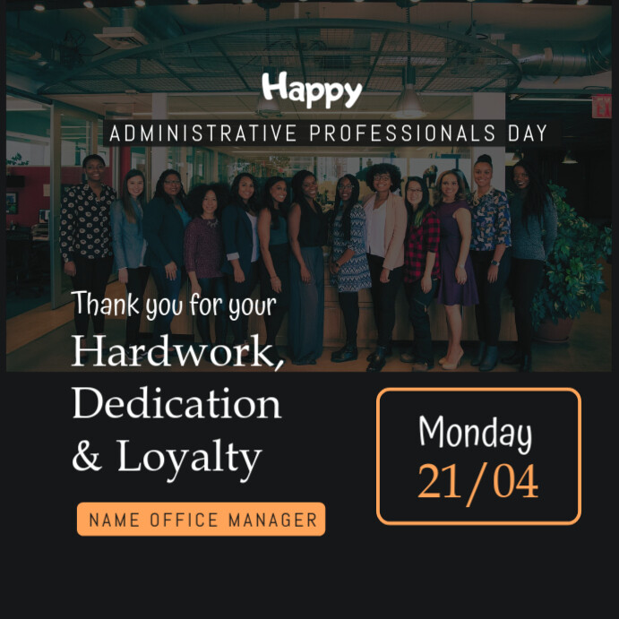 Copy of Black Maximalist Administrative Professional Day Instagram Post ...