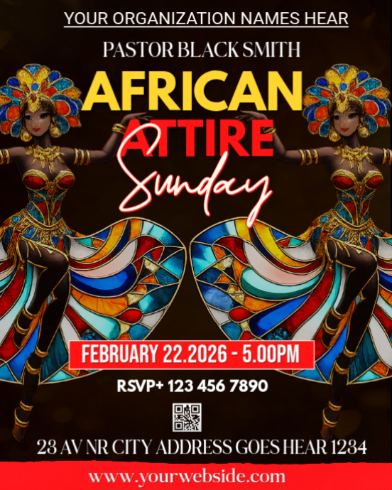 Copy of Black Maximalist African Attire Sunday Instagram Portrait ...
