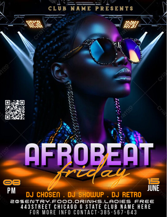 Black Maximalist Afro Beat Flyer (us Letter) Template | PosterMyWall