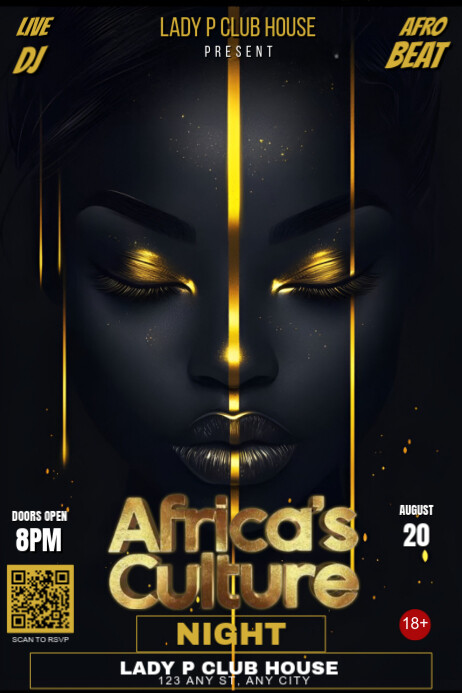 Copy of Black Maximalist Afro Beat Party Flyer Poster | PosterMyWall