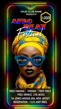 Black Maximalist Afro Beats Festival  Digital template