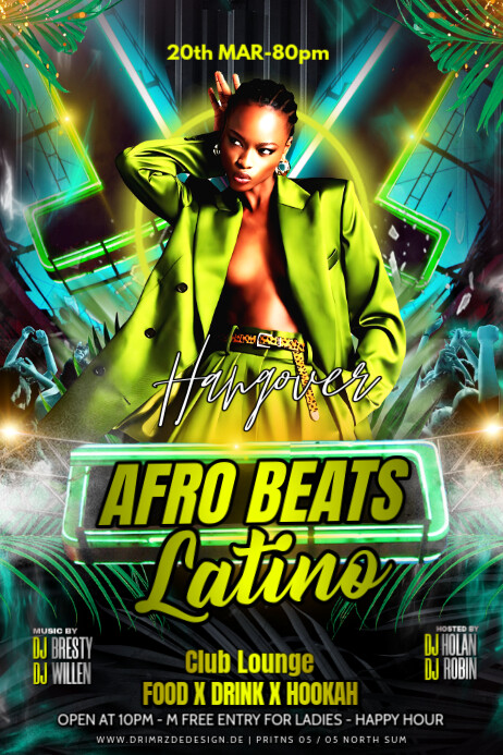 Copy of Black Maximalist Afro Beats Latin Banner 4' × 6' | PosterMyWall