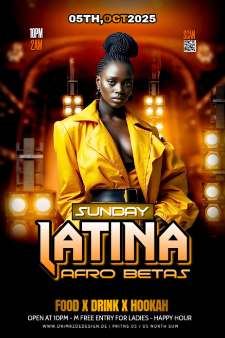 Copy of Black Maximalist Afro Beats Latin Banner 4' × 6' | PosterMyWall