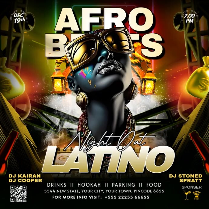 Copy of Black Maximalist Afro Beats Latin Party Instagram Post ...
