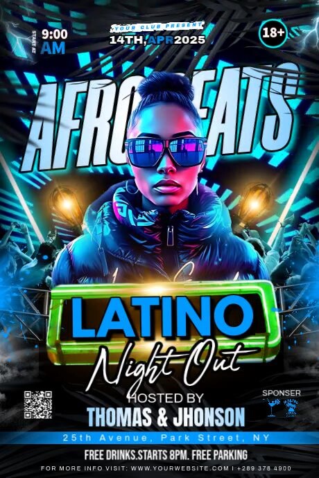 Copy of Black Maximalist Afro Beats Latin Poster | PosterMyWall