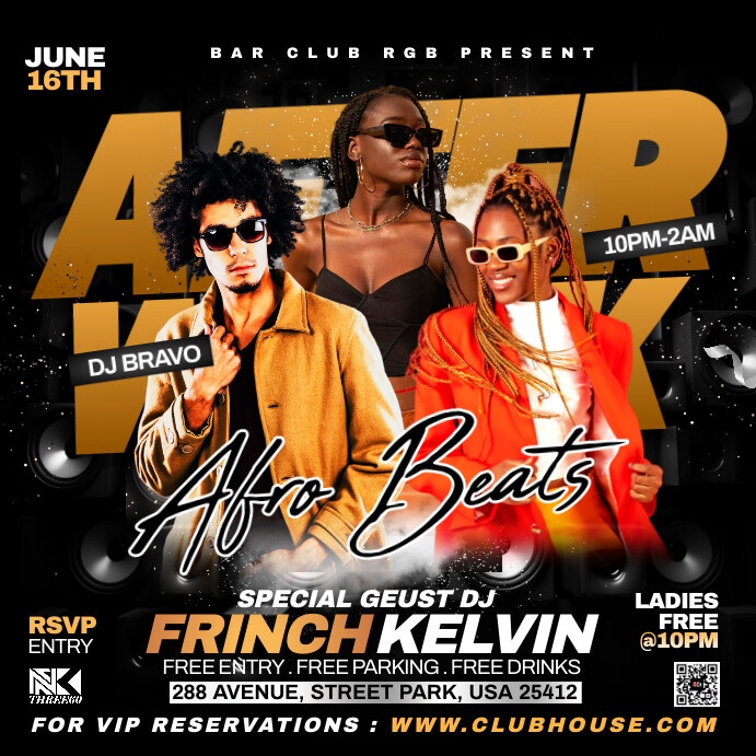 Copy of Black Maximalist Afro Beats Party Instagram P | PosterMyWall
