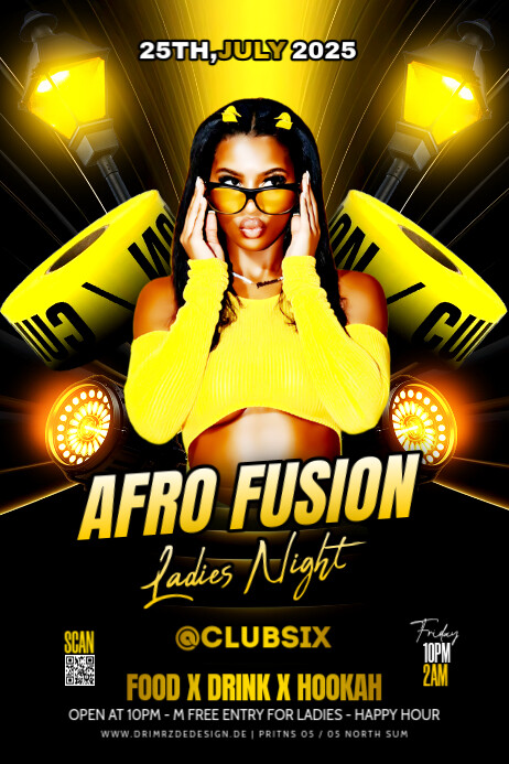 Black Maximalist Afro Beats Party Poster Template | PosterMyWall