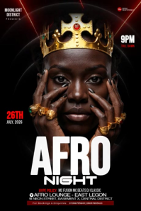 Noir Afro Music Event ภาพกราฟิก Pinterest Template