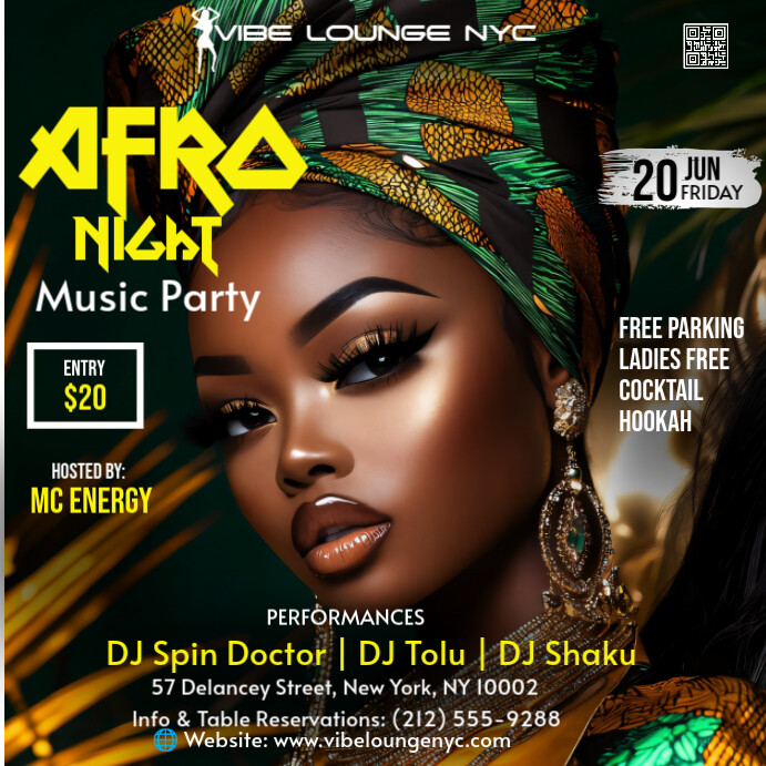 Copy of Black Maximalist Afro Night Party Flyer Instagram Post ...