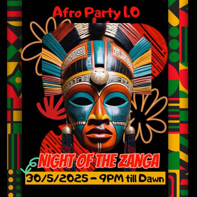 Copy of Black Maximalist Afro Night Party Flyer Instagram Post ...