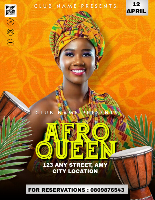Copy of Black Maximalist Afro Queen Flyer (us Letter) | PosterMyWall