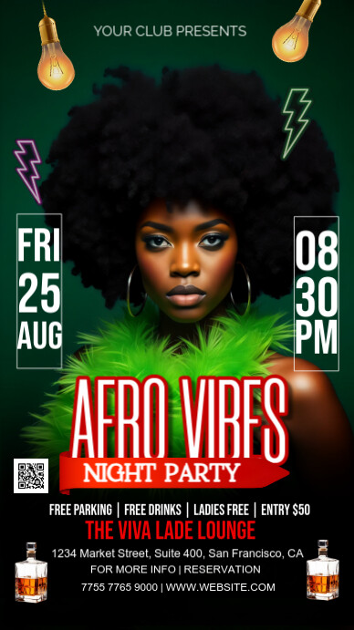 Copy of Black Maximalist Afro Vibes Night Party Instagram Story ...