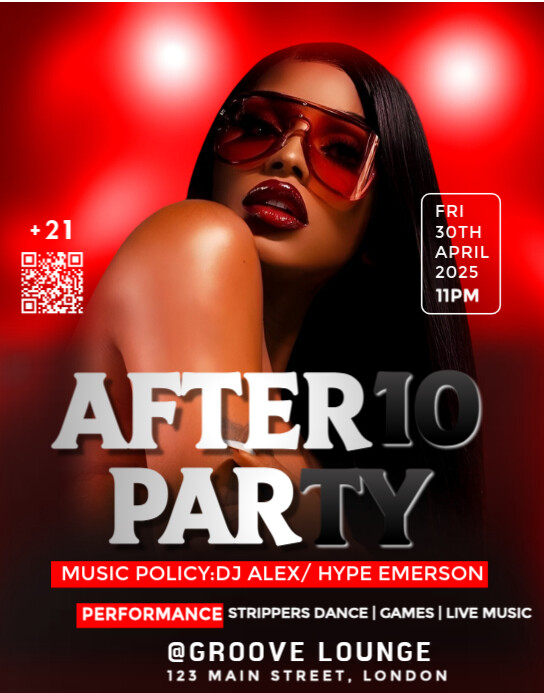 Black Maximalist After 10 Party Flyer  Poster/wallboard template
