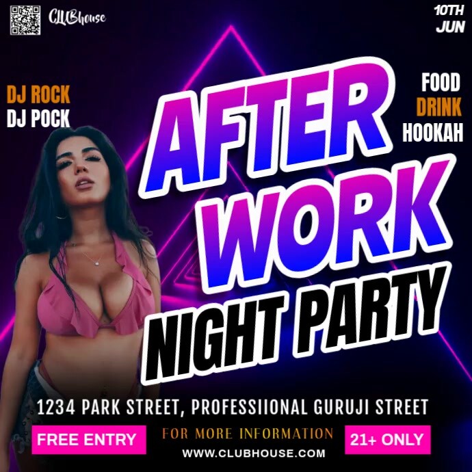 Black Maximalist After Night Party Square (1:1) template