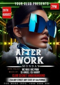 Black Maximalist After Work Flyer  A4 template