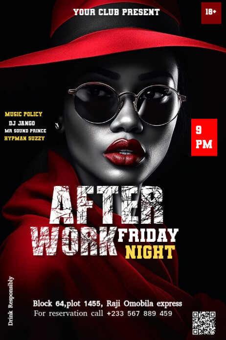 Plantilla de Black Maximalist After Work Friday Night Part | PosterMyWall