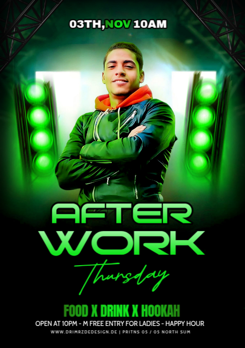Copy of Black Maximalist After Work Night Party A4 | PosterMyWall