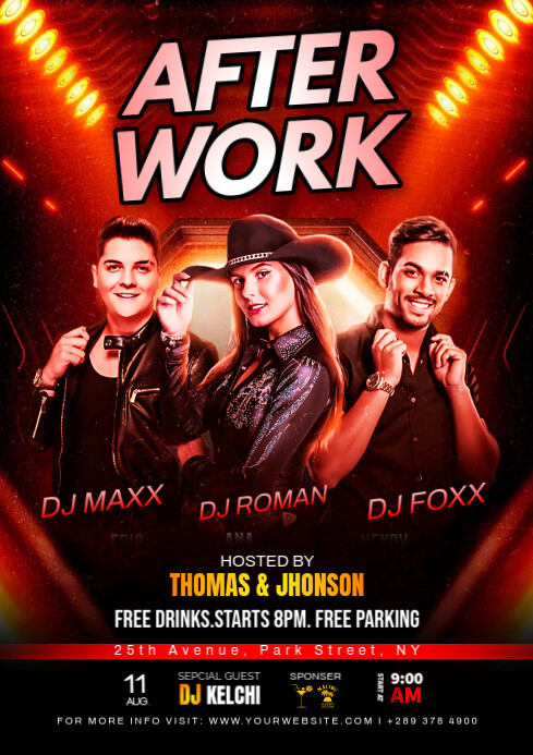 Black Maximalist After Work Party A4 template