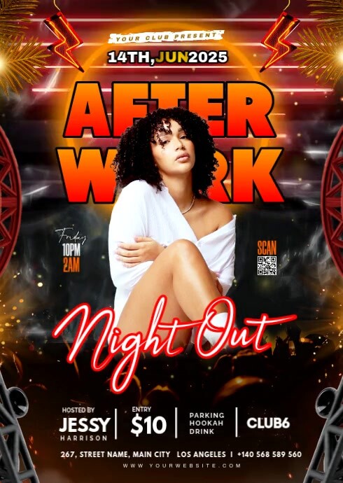 Black Maximalist After Work Party A6 template