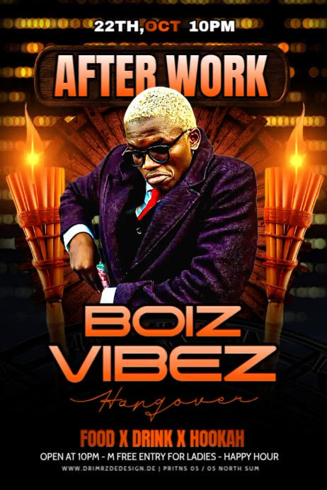 Black Maximalist After Work Party Banner 4' × 6' template