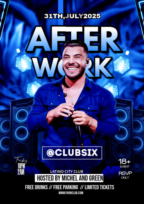 Black Maximalist After Work Party Flyer A4 template